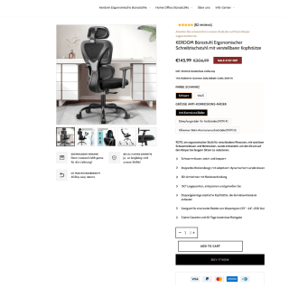 Silla ergonómica KERDOM 9070 por solo 134,39€
