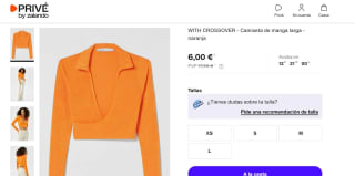 Camiseta de manga larga - naranja Bershka por 6€