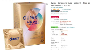 Durex Condooms Nude - Latexvrij - 20 stuks voor €10,80 bij Amazon