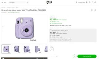Câmera Instantânea da Fujifilm, modelo Instax Mini 11 - R$ 389