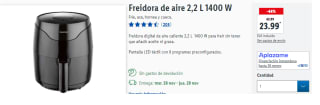 Freidora de aire de 2,2 L y 1400 W por 23.99€