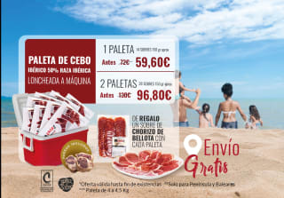 2 paletas ibéricas loncheadas con sus huesitos+ regalo chorizo lonchas por 96,80€