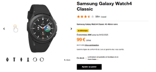 Montre Connectée Samsung Galaxy Watch4 Classic à 99€