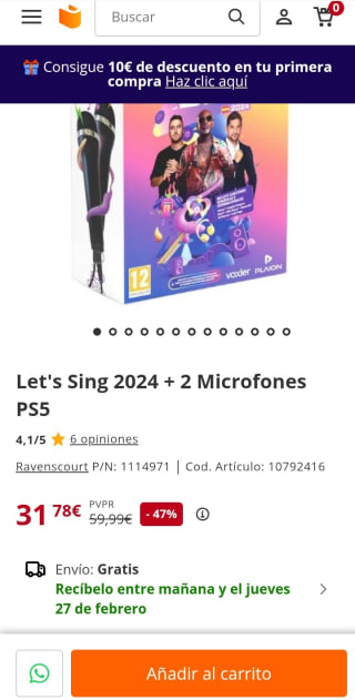 Let's Sing 2025 + 2 Micrófonos PS5 por 31,78€.