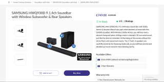 Samsung HW-Q930D 9.1.4ch Soundbar – £749