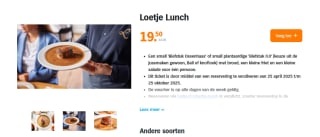 Voucher voor een Loetje lunch voor €19,50 in de AH voordeelshop