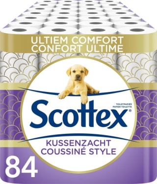Scottex toiletpapier - Kussenzacht Design wc papier - 84 rollen- Voordeelverpakking voor €33,75 bij Bol