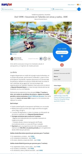 Vacaciones en Tailandia desde 1099€