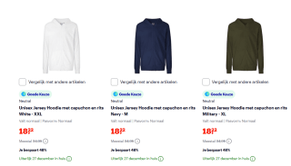 Verschillende Neutral Hoodies vanaf €17,76 bij Bol