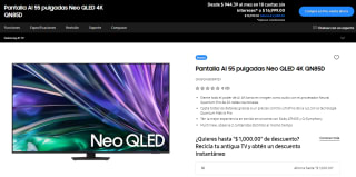 TV AI 55" Neo QLED 4K QN85D + Barra de Sonido + Buds FE por $15,299