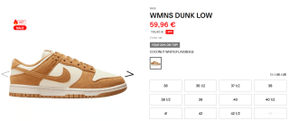 NIKE WMNS DUNK LOW beige voor €59,96 bij Kickz