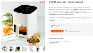 DOMO Studenten starterspakket met airfryer, waterkoker en handstofzuiger voor €99,99 bij Domo