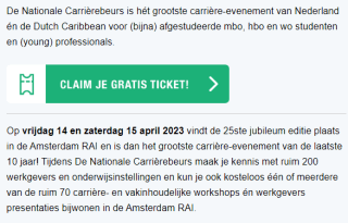 Gratis ticket ‘Nationale Carrière Beurs’