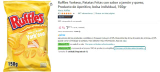 10 Bolsas de RUFFLES patatas fritas onduladas york'eso bolsa 150 gr por 13.7€