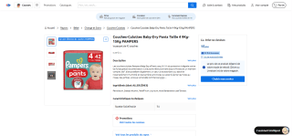 Couches-Culottes Baby-Dry Pants PAMPERS à 15,89€