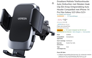 UGREEN telefoonhouder voor in de auto voor €11,99 bij Amazon.nl