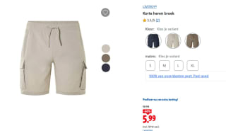 LIVERGY® Korte heren broek voor €5,99 in de Lidl webshop