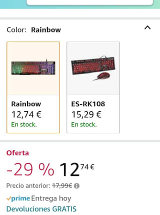 Rii RK100+ Teclado retroiluminado Gaming por 12,74€.