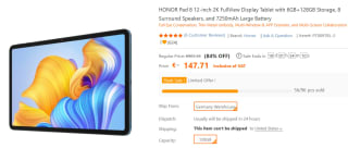 Honor Pad 8 12" 6GB/128GB Tablet voor €147,71 bij Tomtop