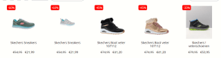 Tot 60% korting op Skechers bij de V&D