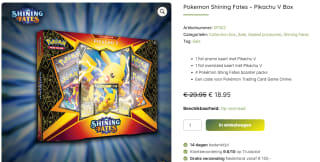 Pokémon Shining Fates Pikachu V Box - Pokémon Kaarten voor €18,95 bij Cardfreaks