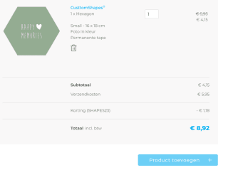 Diverse CusttomShapes in verschillende voren en maten vanaf €4,15 dmv code bij Herinneringen op Linnen