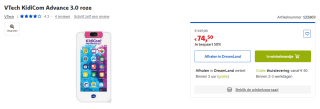 VTech KidiCom Advance 3.0 roze voor €74,50 bij Dreamland