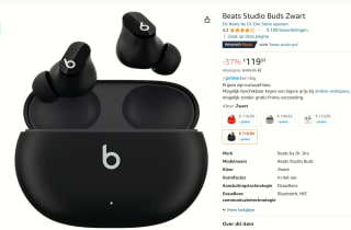 Beats Studio Buds - Draadloze ruisonderdrukkende oortjes voor €119,99 bij Amazon