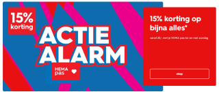 15% korting met je HEMA pas