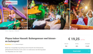 Ticket Plopsa Indoor Hasselt voor €19,25