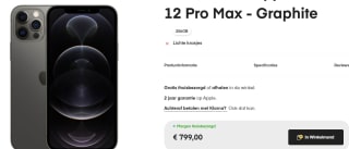 Apple iPhone 12 Pro Max 256GB Grafiet voor €799 bij Amac