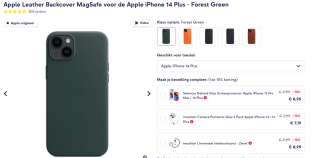 Apple Leather Case + MS - iPhone 14 Plus - Bosgroen voor €9,99 bij Smartphonehoesjes