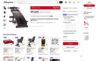 ALLINLIFE banco plegable para entrenamiento abdominal por 39,21€