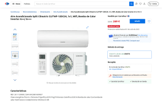 Aire acondicionado inverter 3000 frig por 269€