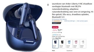 Soundcore Liberty 4 NC - Blue, True Wireless Stereo (TWS) voor €57,99 met Amazon Prime
