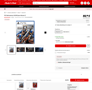 Warhammer 40000 Space Marine 2 PS5 por solo 38,24€