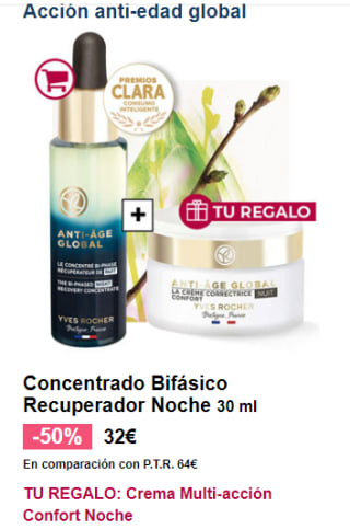 Regalo de crema antiedad, por compra