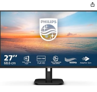Philips 27E1N1100A - Monitor Full HD de 27 Pulgadas, Integrado Altavoz, Tiempo de Respuesta de 1 ms por 94,90€