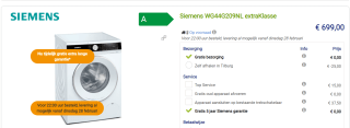 Siemens iQ500 WG44G2A9NL extraKlasse Wasmachine voor €699 bij Beterwitgoed