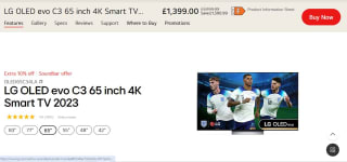 LG OLED65C34LA & OLED65C36LC 65” C3 4K 120Hz OLED TV - £1399
