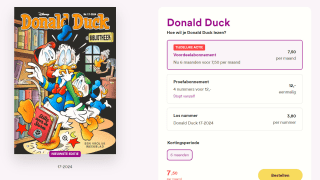 Donald Duck voor €7,50 per maand