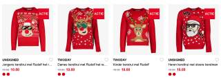 Kersttruien voor €10 bij Scapino
