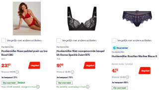 Tot 80% korting op Hunkemöller lingerie bij bol.com