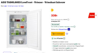 AEG TAB6L88ES LowFrost Inbouw Vriezer voor €339 bij Bol