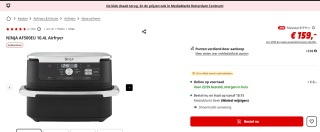 Ninja Flexdrawer dubbele airfryer AF500EU voor €159 bij de Mediamarkt