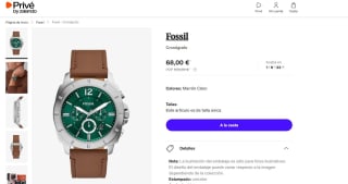 Reloj de hombre marca Fossil Cronógrafo por 68€
