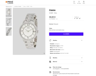 Reloj para mujer de la marca Guess por 59€