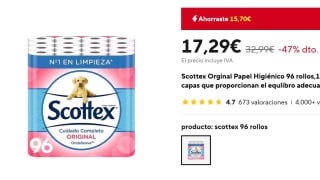 Scottex Orginal Papel Higiénico 96 rollos por 17,29€