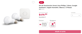 Kit de Iluminación Smart Hue Philips por $480 en Office Depot