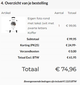 Kortingscode voor 25% korting op koffer met eigen ontwerp/foto bij NoBoringSuitcases